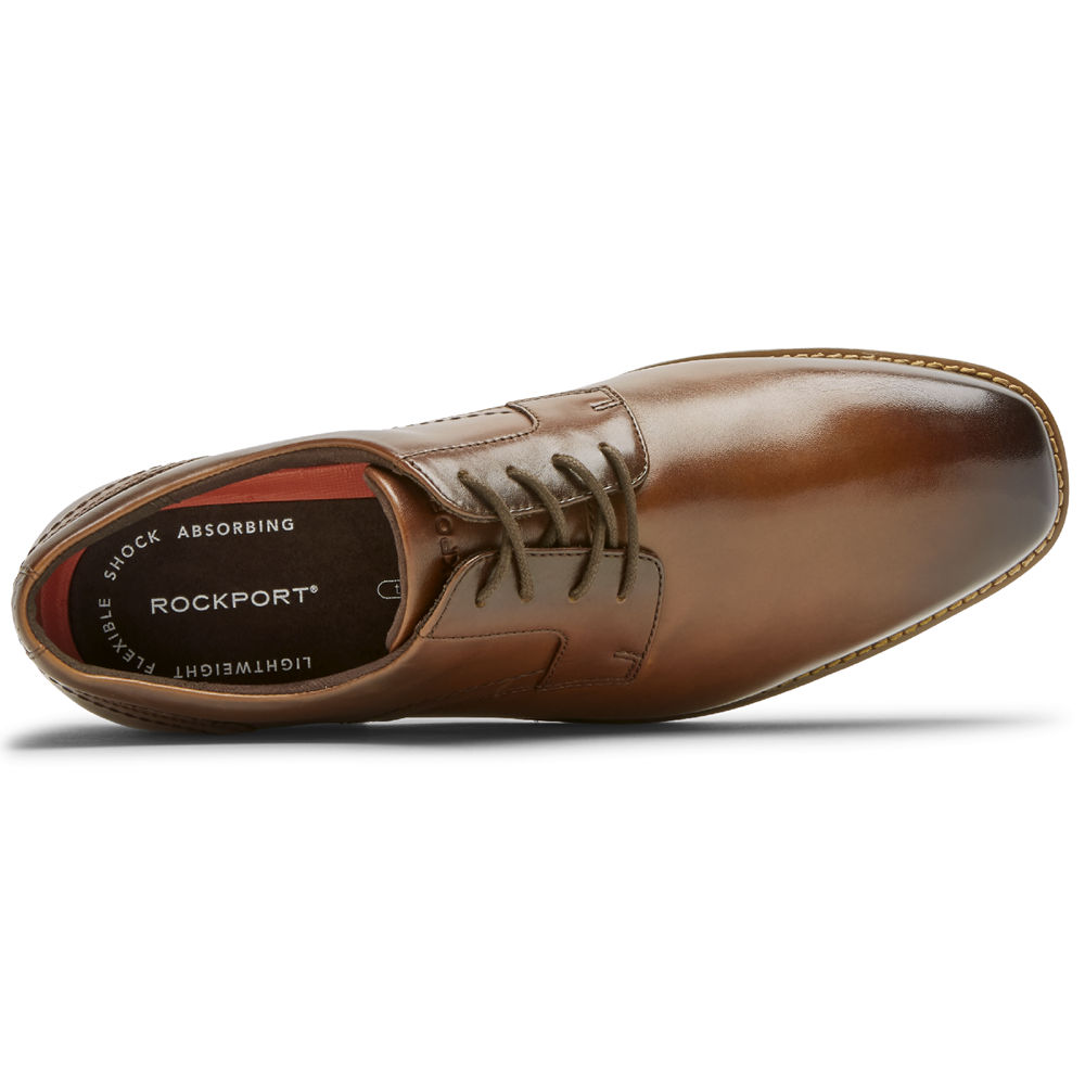 Zapatos Con Cordones Rockport Hombre Mexico - Slayter Plain Toe Shoe Marrom - EYUQF2730